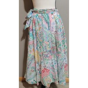 Talbots Floral Cotton Mide Skirt